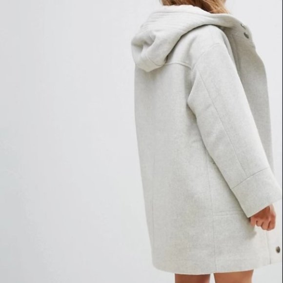 ASOS Gray Hooded Parka Coat with Formal Styling - Picture 7 of 16
